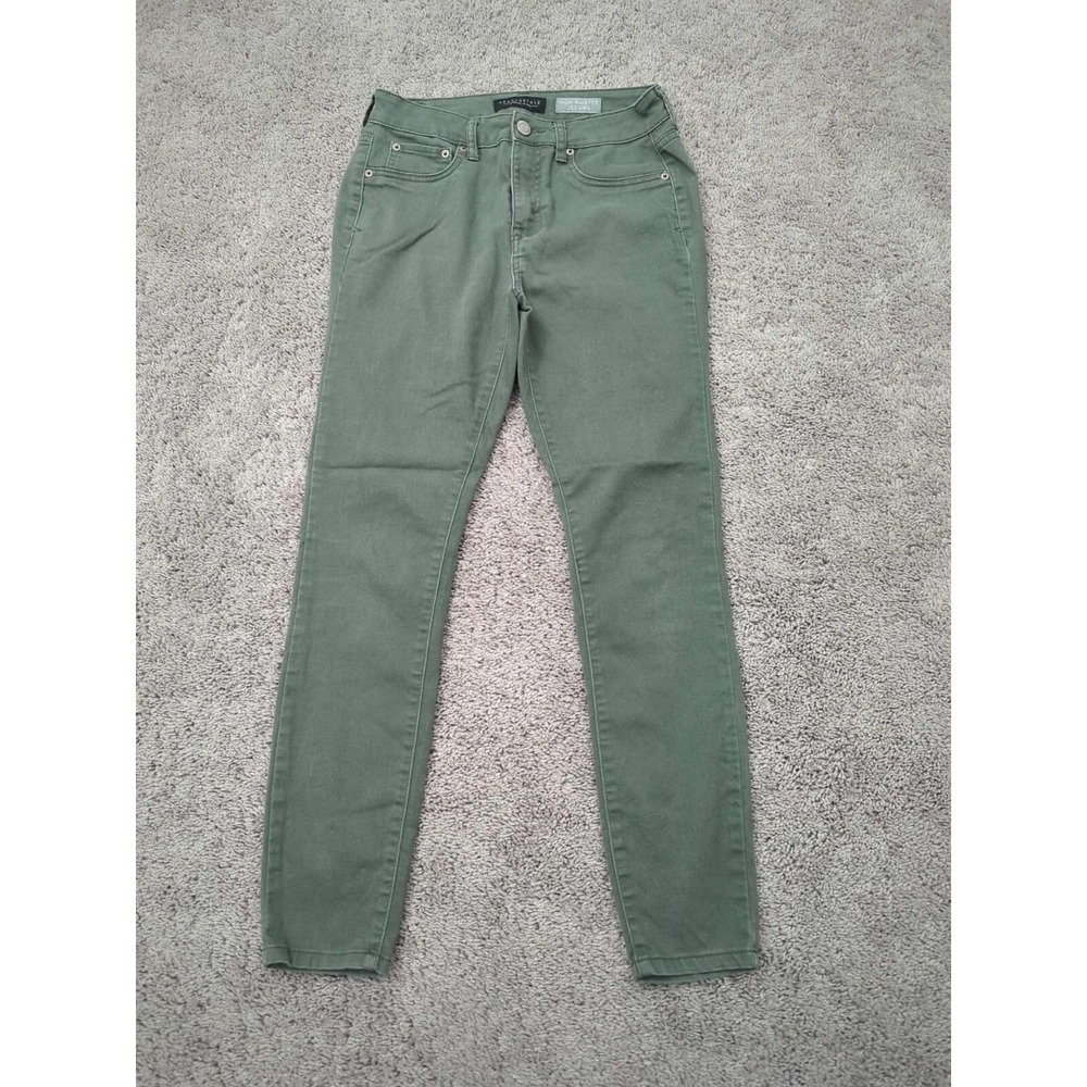 Aeropostale Pants Womens 4 Green Skinny High Waisted Jegging Stretch‎
